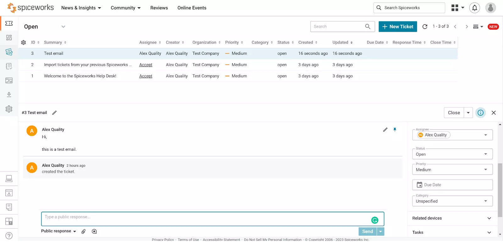 Spiceworks - Best Open-Source Ticketing System for Small Teams