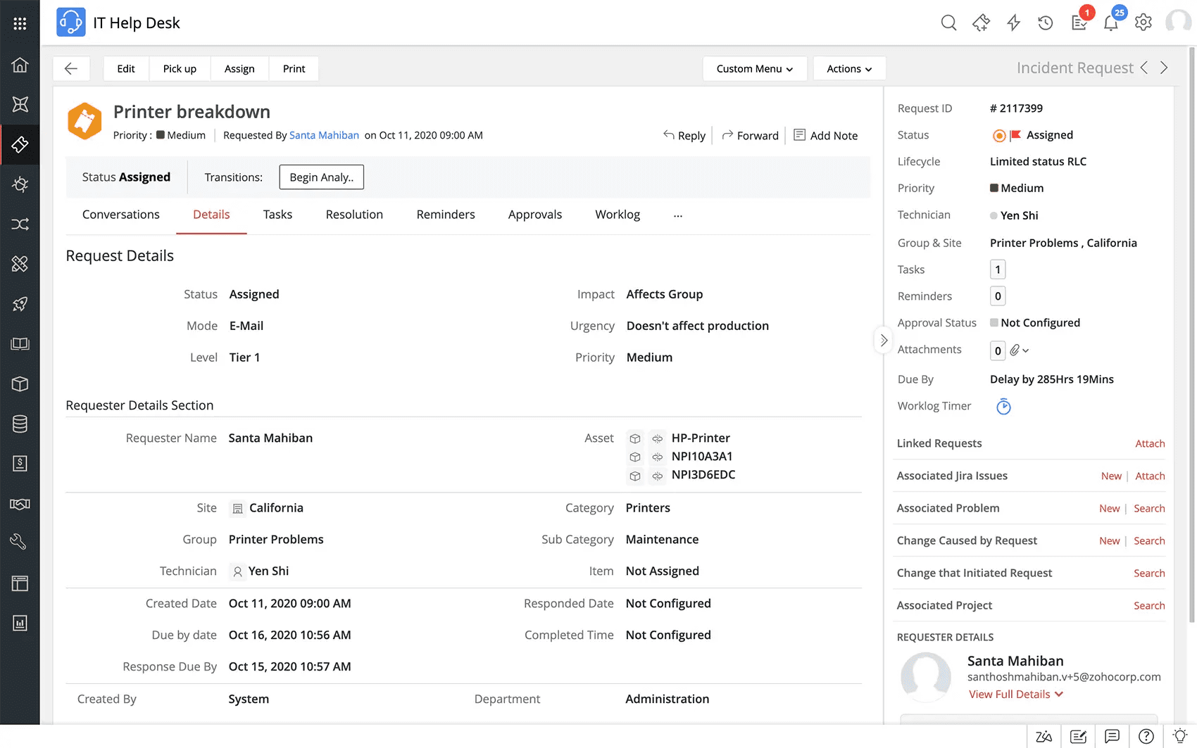 ManageEngine ServiceDesk Plus - Best for Incident Tracking & Asset Management